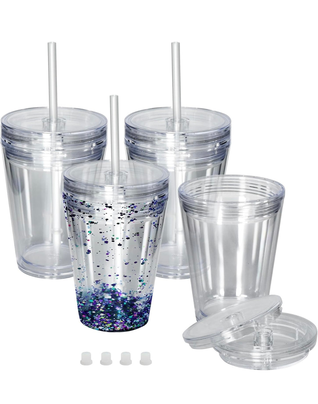 16oz Tapered Acrylic Snowglobe w/ Snack Lid