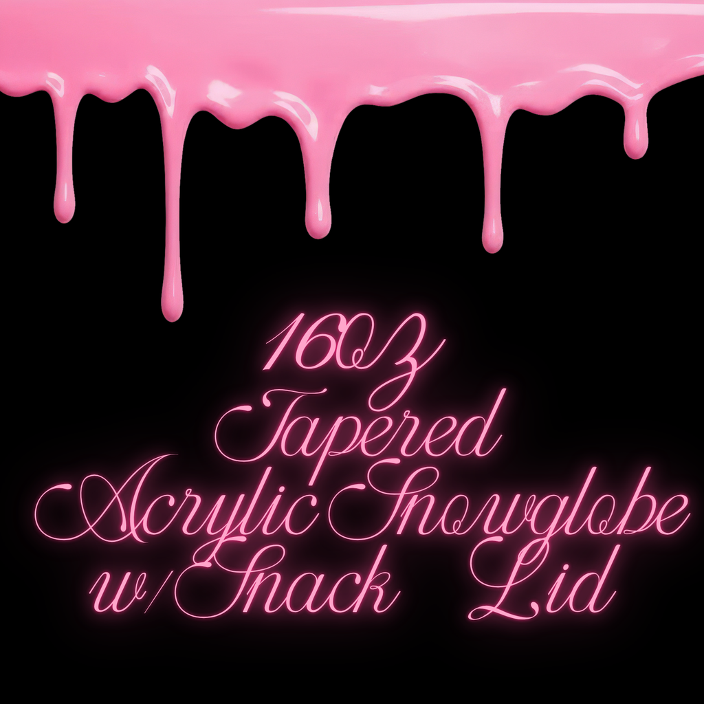 16oz Tapered Acrylic Snowglobe w/ Snack Lid