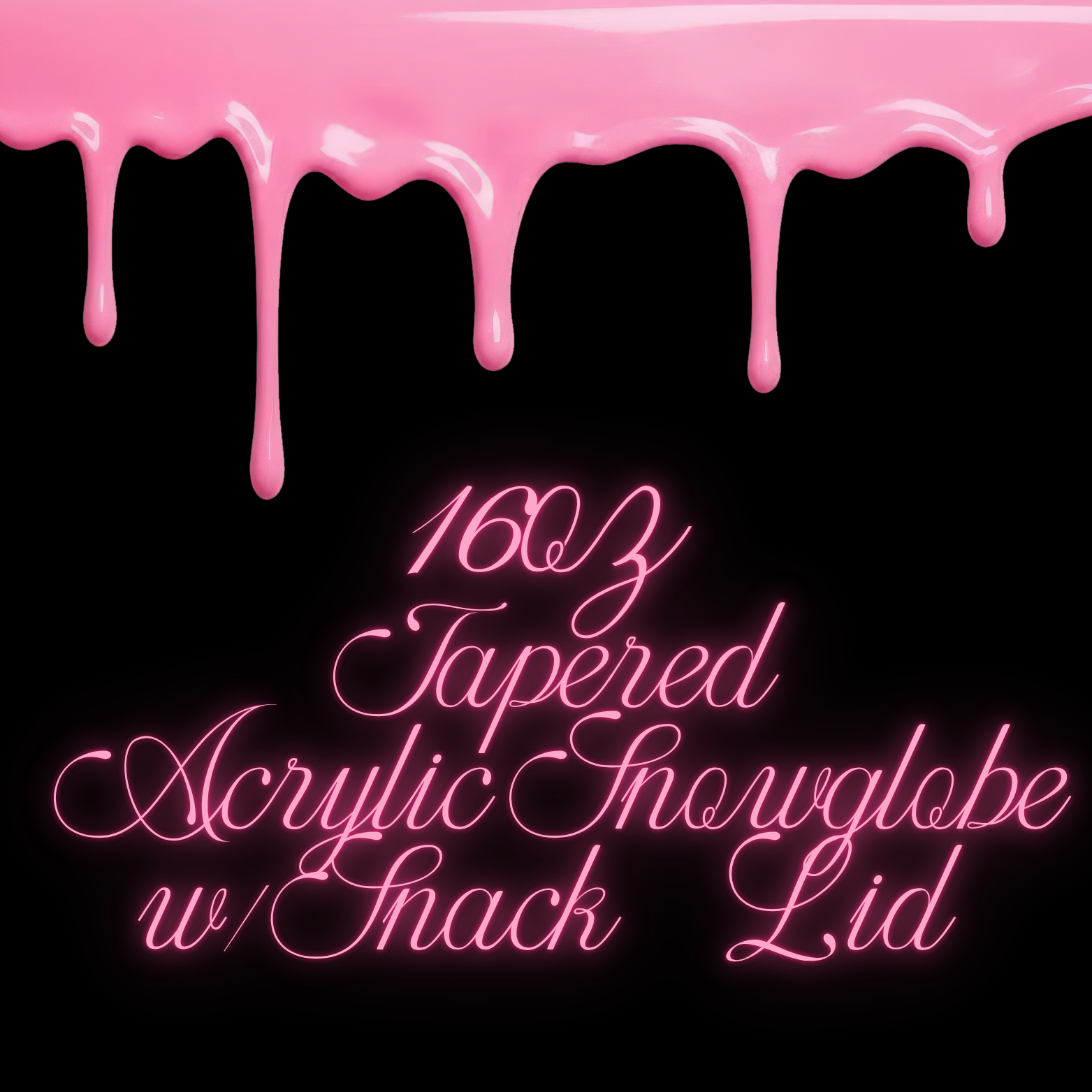 16oz Tapered Acrylic Snowglobe w/ Snack Lid